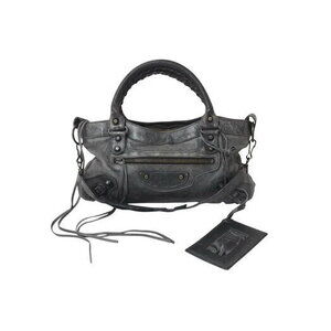 BALENCIAGA The First Handbag Shoulder Bag Leather Gray